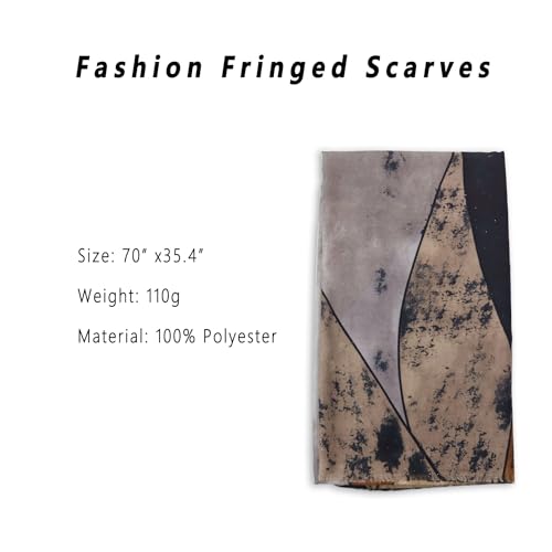 Large Boho Scarf for Women - Lightweight Floral Printed Scarves Fall Winter Fashion Fringed Shawl wraps4