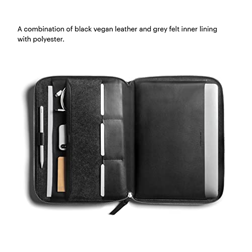 Image of DailyObjects Urbane Tech Folio - Black, Gadget Organiser Tech Kit Bag For Laptops And Office Accesories, Vegan Faux Leather, Lightweight And Soft, Sensitive Material With Ykk Zipper - Boys