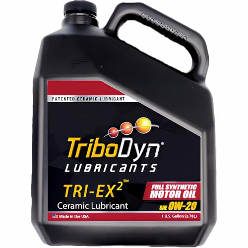 TriboDyn TRI-EX2 0W-20 Full Synthetic Motor Oil with Ceramic Coating, API SP, ILSAC GF-6 - Patented Ceramic Coating Improves HP and Fuel Economy (0W-20, 1 Gallon)