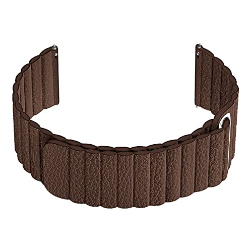 Image of ACM Watch Strap 20mm compatible with Compaq Q Watch Smartwatch | Magnetic Leather Loop Luxury Band