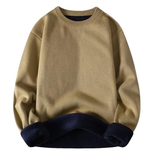 ERFMFKL Men's Pullover Sweaters Casual Slim Fit Crew Neck Long Sleeves Knitted Jumper Sweater