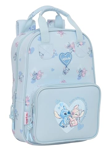 Image of Stitch Children's Backpack Adjustable with Handles Recyclable Fabric Ideal for Children of Different Ages Comfortable and Versatile Quality and Durability 20 x 8 x 28 cm