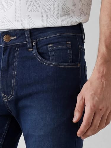 Image of WROGN Men's Slim Fit Jeans | Cotton Stretch | Solid | Casual Denim