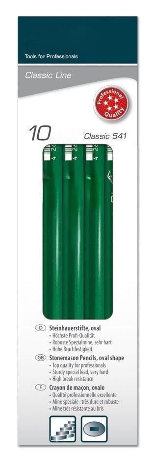 Crayons de maçon profil ovale boîte de 10 pièces pour traçage précis de chantier