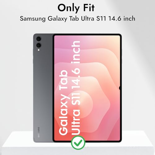 Image of Robustrion Cover Case for Samsung Galaxy Tab S11 Ultra 14.6 inch Cover with [S-Pen Holder], Hybrid Flip Cover Case for Samsung S11 Ultra Tablet 14.6 inch with Transparent Back [Auto Sleep Wake] - Black
