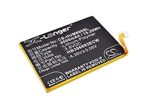 TECHTEK Batterie 4000mAh Compatible avec [Huawei] Ascend Mate 8, Ascend Mate 8 Dual SIM, M200-UL00, Dual SIM TD-LTE 32GB, TD-LTE 64GB, NXT-AL10, NXT-CL00, NXT-DL00, NXT-L09, NXT-L29, NXT-TL00 remplac