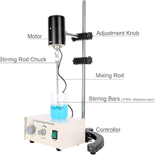 Agitatore digitale sopraelevato per laboratorio scuola uso domestico, ad alta velocità 0-2500 giri/min, gestisce viscosità fino a 10000 mPas, coppia massima 30N·cm, intervallo di temporizzazione 0