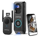 JAIOTlink 2K Dual Lens Video Doorbell Camera Wireless with Chime, 64GB SD Card, Voice Changer, 2.4G/5Ghz WiFi, Package Protection, 2-Way Audio, Night Vision, Compatible with Alexa