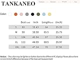 Tankaneo Damska modna koszulka z dekoltem w serek z półrękawami oversize solidna luźna podstawowa topy, Zielony wojskowy, M