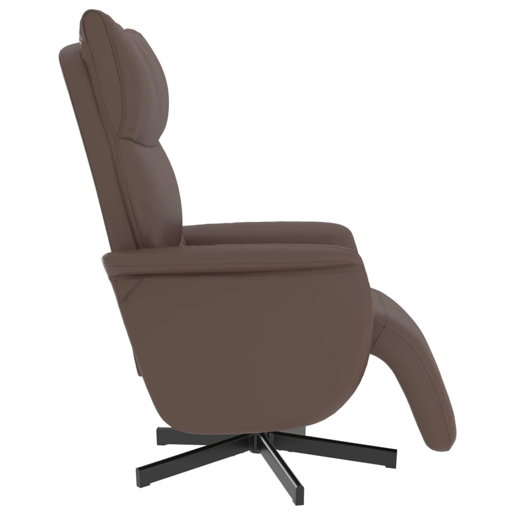 Fauteuil Inclinable VidaXL Avec Repose-Pieds – Similicuir Marron, Pivotant 360° – Pour Salon, Détente