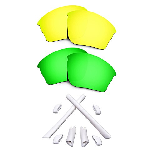 Verres polarisés or vert et caoutchoucs blancs pour renouveler vos Half Jacket XLJ