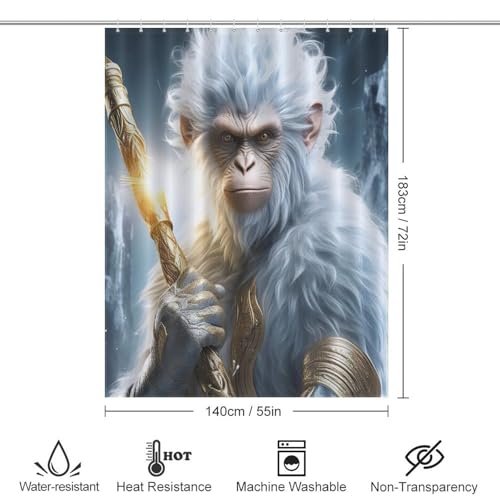 Singe rideau de douche anti-moisissure en polyester pour baignoire - 4