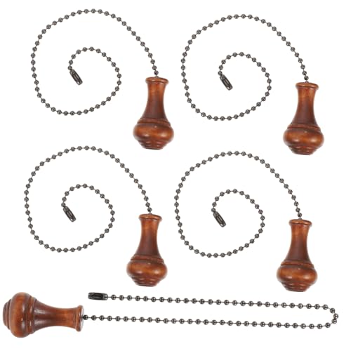 Hemobllo 5pezzi Catena Trazione Ciondolo in Legno Estensione Per Catena Trazione Decorativa Perline Ventaglio Prolunga Per Adatta Per Ventilatori e Lampade Sospensione