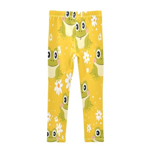 Bolaz Toddler Girls Leggings Printed Yoga Pants Leggings Green Frogs White Frog for Kids2