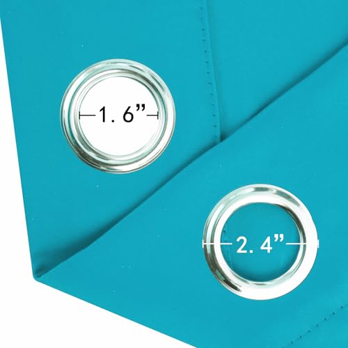 Image of LEMOMO Blackout Curtains 52 x 90 Inch Long Teal Curtains Set of 2 Panels Room Darkening Curtains for Bedroom and Living Room