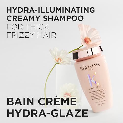 KéRastase Gloss Absolu Bain CrèMe Hydra-Glaze, Shampoo For Shiny, Thick And Curly Hair, Anti-Frizz Hair Care With Hyaluronic Acid And Glycolic Acid, Volume And Moisture Shampoo, Sulphate-Free, 250 Ml - 8