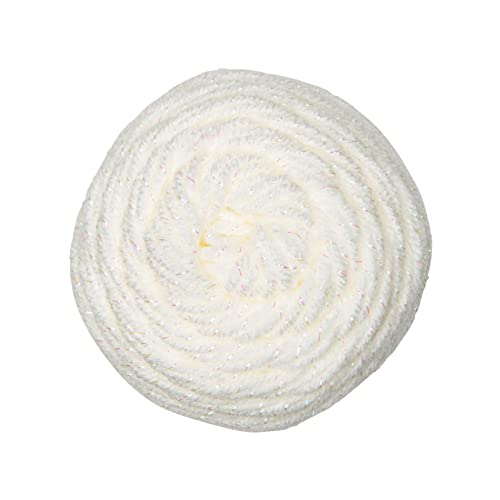 Image of Red Heart Super Saver Metallic White Yarn of 5oz /142g - Acrylic - 4 Medium (Worsted) - 255 Yards - Knitting /Crochet (Pack of 24)