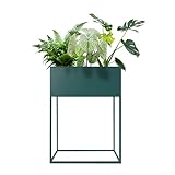Kondela Multifunktionaler Pflanzenständer/Blumentopf/Beistelltisch - Metall, bis 15 kg, für Innen, Dunkelgrün - Blumenständer, Pflanzenständer, Übertopf - Pflanzgefäß - Modern, Dekoration INDIZE