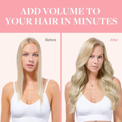 Image of GOO GOO Clip in Hair Extensions Real Human Hair Blonde Remy Extensions
