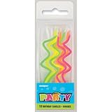 Wacky Neon Spiral Birthday Candles, Assorted 10ct
