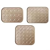Macaron Keksbackmatte mit kreisförmigen Einkerbungen für gleichmäßige Gebäckformung, ofen- und mikrowellengeeignet (30 Löcher)
