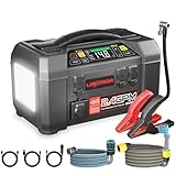 LOKITHOR AW401 5-in-1 Multi-Function Emergency Tool, 2500A Jump Starter + Cordless Air Compressor + Multi-use Pressure Washer + LED Light + Portable Power Bank, for Car Recovery, Camping & Travel