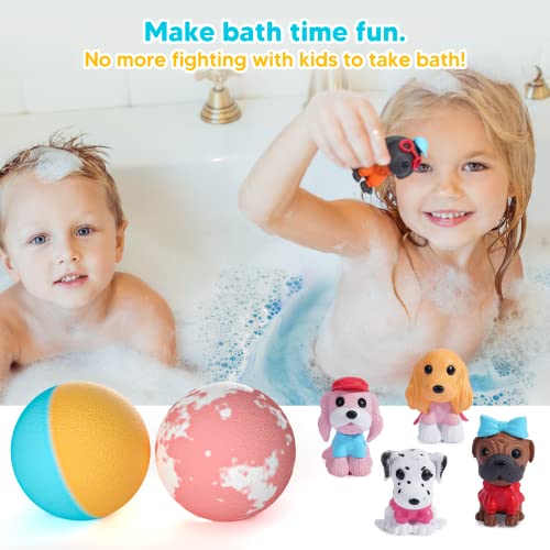 Bath Bombs For Kids With Surprise Inside For Girls Boys Toddlers, 12 Pack Organic Kids Bath Bombs With Puppy Toys Inside, Kids Safe Handmade Bubble Bath Fizzies, Ideal Birthday Christmas Gift Set #TOP4