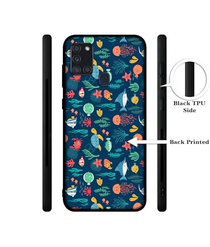 Image of Aquarium Texture Design Premium 2D Printed Metal Back Case Cover for Samsung Galaxy A21S 4G