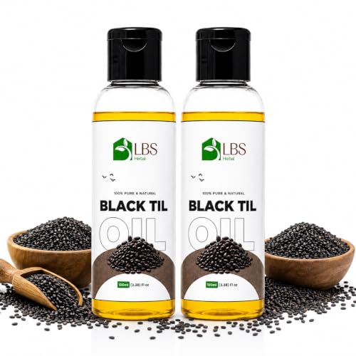 Image of Pure Black Sesame (Black Til) Oil 100% Extra Virgin Cold Pressed | Natural Carrier Oil for Hair, Scalp & Skin Care | Deep Moisturizing Hair Oil | 100ml (Pack of 2)