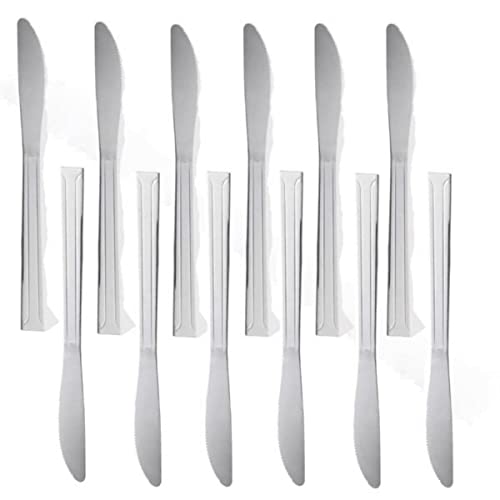 TrueCraftware- Set of 12 Stainless Steel Domilion Heavy Dinner Knife- Stainless Steel Silverware Flatware Cutlery Kitchen Tableware Set for Home and Restaurant Butter Knife Spreader Table Knives