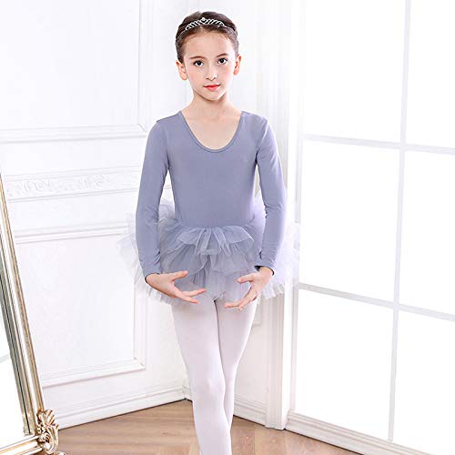 KESYOO Collant de Balé Feminino Com Saia de Manga Curta Dança Ginástica Bailarina Roupa de Balé Vest