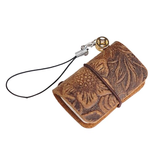 Pocket Leather Notebook - 64 Numbered Pages, Small Portable Journal, Soft Leather Cover | Ideal for Writing, Journaling, Work No