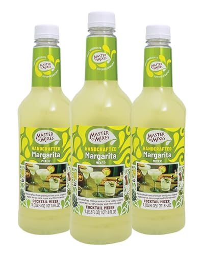 Master of Mixes Margarita Drink Mix, Ready To Use, 1 Liter Bottle (33.8 Fl Oz), Pack of 3