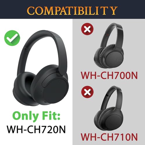 SOULWIT diadema para auriculares Sony WH-CH720N/WH-CH720, repuesto para reparación de almohadilla - Negro miniatura 2