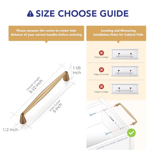 Image of Ravinte 10 Pack 5 Inch Champagne Bronze Kitchen Cabinet Handles Solid Zinc Alloy Cabinet Pulls Cupboard Hardware Drawer Handles