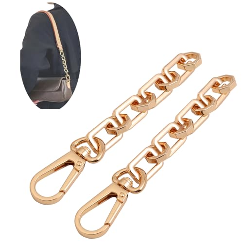 OLSEEY Purse Strap Extender 2Pcs 4.9 Inches Bag Extender Chain for Shoulder Bag Chain Strap Extender Replacement (Shiny Gold)