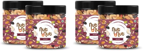 Image of Nut O Nut Healthy Mix Dry Fruits (Almond,Cashew, Walnut, Green And Black Raisin, Cranberry, Sunflower Seeds, Pumpkin Seeds) Nuts (Jar pack) 700g Power of 9 Dry Fruits Protein Rich Snack (Pack of 2)