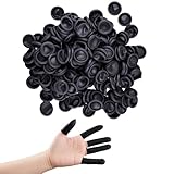 400 Pcs Black Latex Finger Cots Fingertip Sleeves Disposable Rubber Finger Covers for Industrial Electronics Crafting Use (2.36 * 1.06 inches)