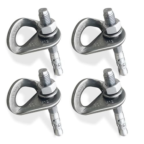 304 Stainless Steel Climbing Anchor Bolt, 30KN Rock Climbing Bolt Hanger, Climb Fastening Bolt Safe Fixed Point, 4 Set Rock Climbing Holds