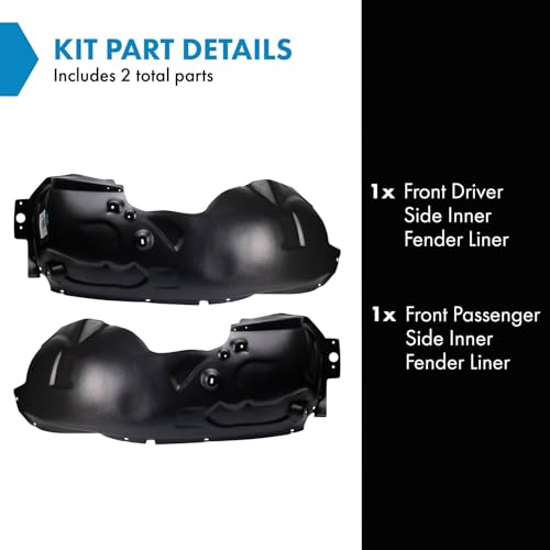 Image of TRQ Front Driver and Passenger Side Inner Fender Liner Set Compatible with 2011-2016 Ford F-250 Super Duty 2011-2016 F-350 Super Duty