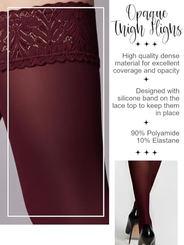Charm and Attitude Thigh High Stockings for Women with Lace Top |Lingerie Thigh Highs Tights | Made in EU3