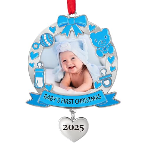 EVA murmure Babys First Christmas Photo Ornament 2025 Boy - 