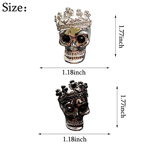 Image of ZOSTLAND Metallic Texture Car Decorative Clip,Auto Air Fresheners Clip, Terror Car Vent Clip,Personalized Automotive Interior Decoration Accessories,Car Decor Gift (2pcs Skull)