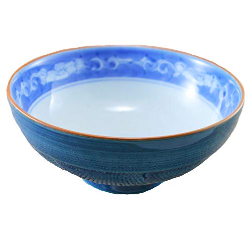 茶碗 有田焼 波佐見焼 ねじり牡丹茶碗(大・青) 花柄| 和食器 陶器 三階菱