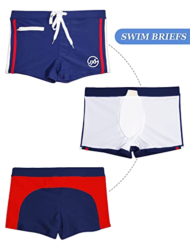 Panegy Men'S Colorblock Quick Dry Swim Shorts Square Leg Swimwear Board Shorts Padded Drawstring Bikini Swimsuit Swim Trunks With Pad thumb #2