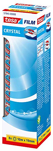 TESA Tesafilm crystal tape transparente torre de 8 rollos 10 m x...