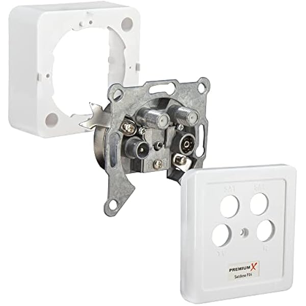 Premium X 7X PX4 Sat 4-Way Socket Антенная розетка Twin Class A Sat 2X Sat 1x Radio 1x TV Установка заподлицо