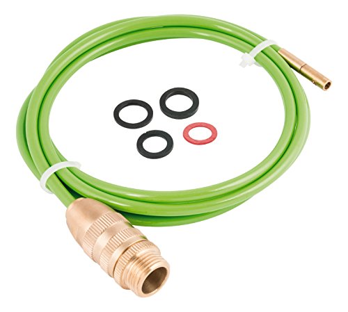 Preisvergleich Produktbild Sanitop-Wingenroth Rohrreinigungsgerät Power Clean, Abflussreiniger mit Wasserdruck, 2 m Länge, mit Adapter 1 / 2 x 1 / 2 & Adapter 1 / 2 x M24, Rohrreiniger ohne Chemie, Grün, 25454 0