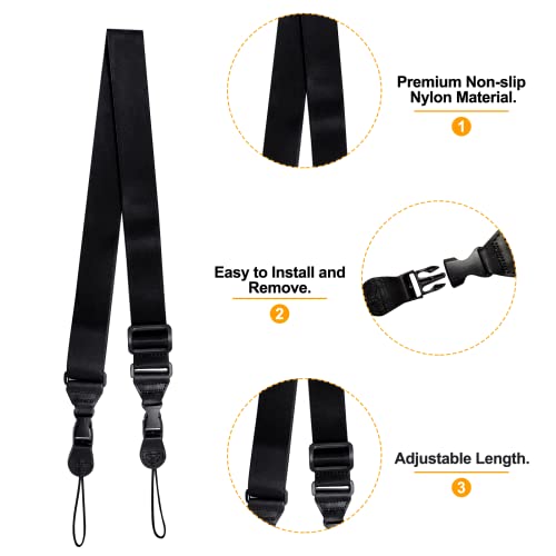 Mingqieven 4 Pack Adjustable Shoulder Straps, Thickened Ipad Straps Comfortable Nylon Camera Neck Strap Shoulder Strap Replacement For Ipad Camera Binocular Phone Case Messenger Crossbody Laptop Luggage Bag （Black） #TOP2