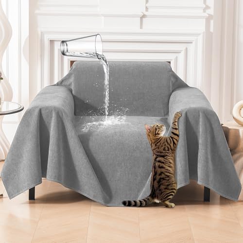 Deep Dream Cat-Scratch Resistant Armchair Couch Cover, Waterproof Sofa Cover for Dogs, Pet Friendly Couch Protectors Anti Slip Thickened Slipcovers for Dogs Pets, 71